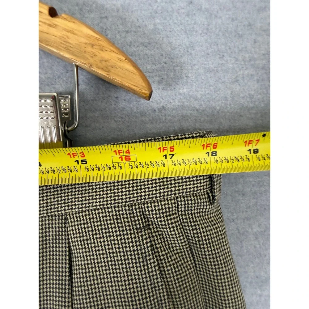 Valentino Uomo Mens 2 Piece Suit 42R 36x25.5 Tan‎ Houndstooth Blazer Pleated 80s